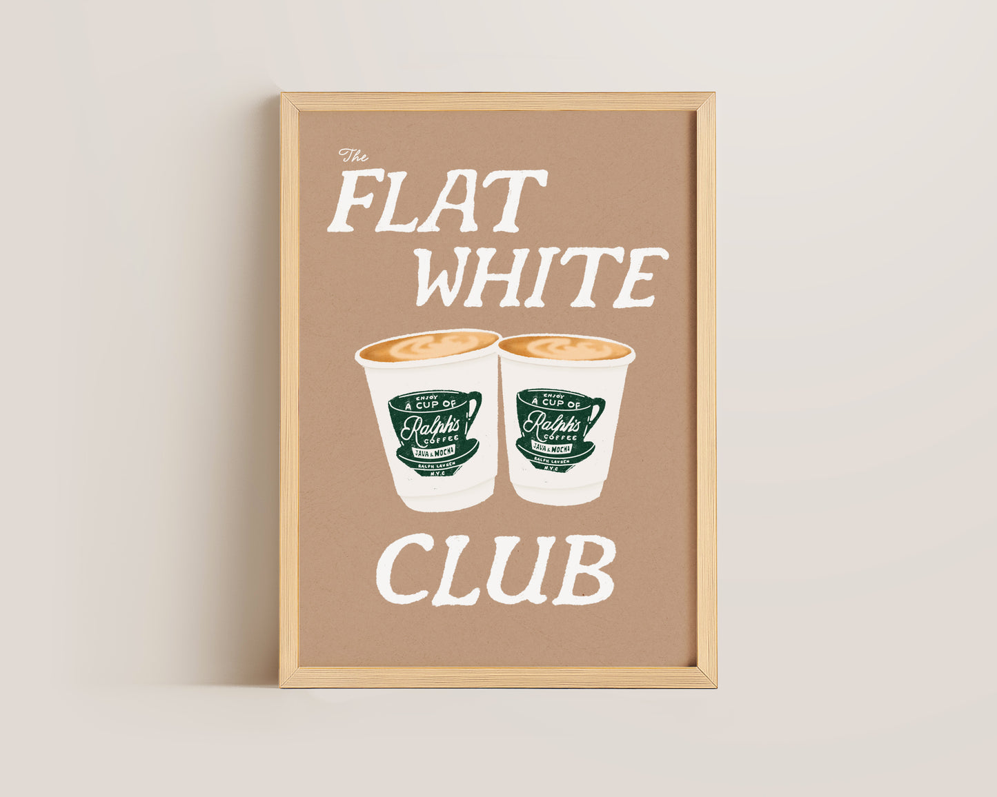 Flat White Club Brown Print