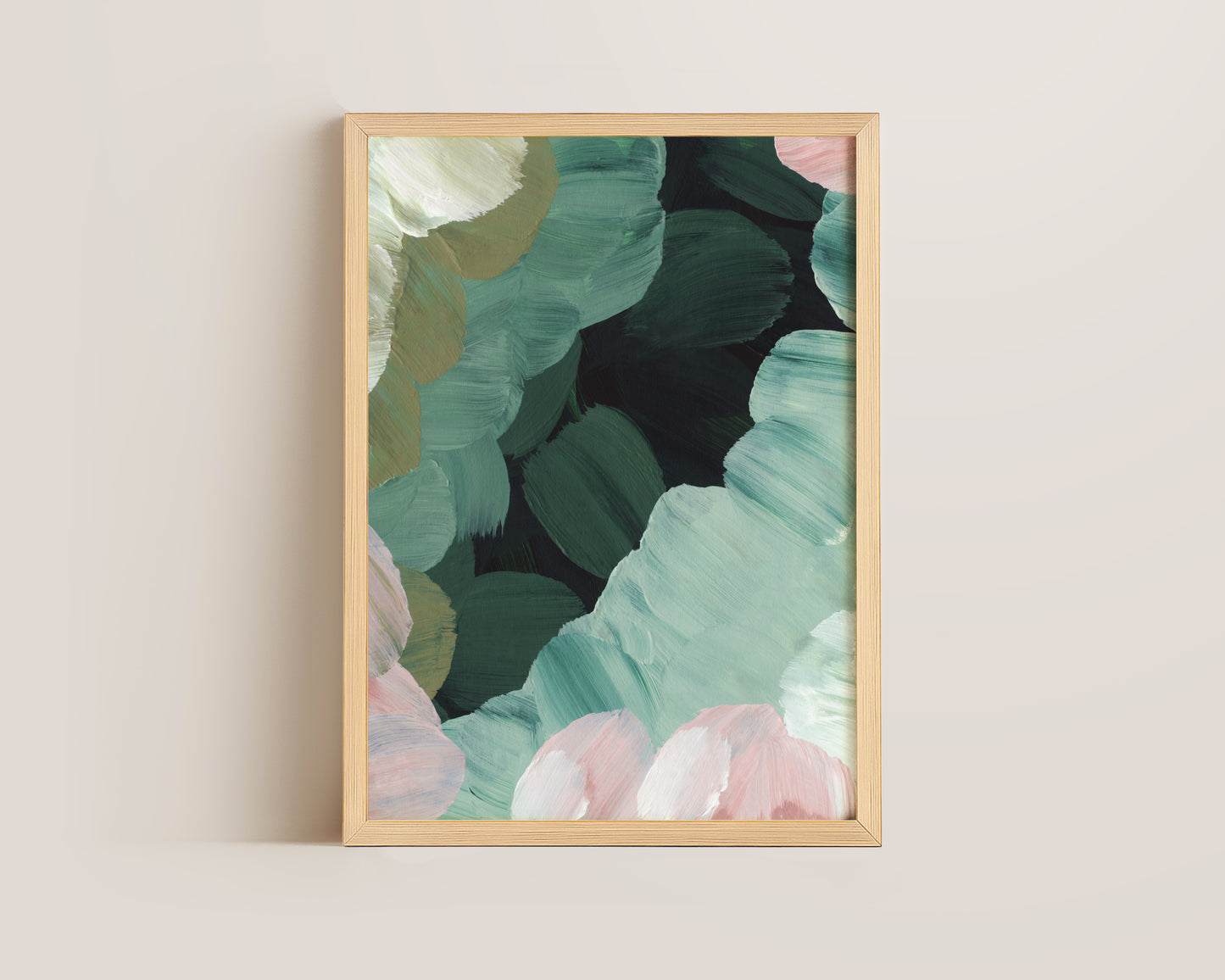 Forest Green & Pink No. 1 Print