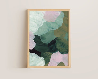 Forest Green & Pink No. 2 Print