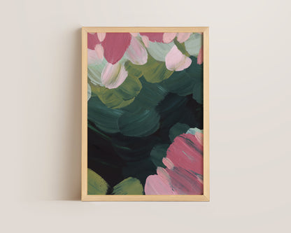 Forest Green & Pink No. 3 Print