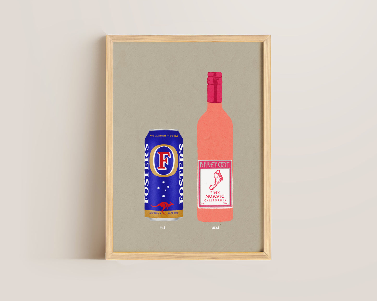 Fosters Can & Pink Moscato Print