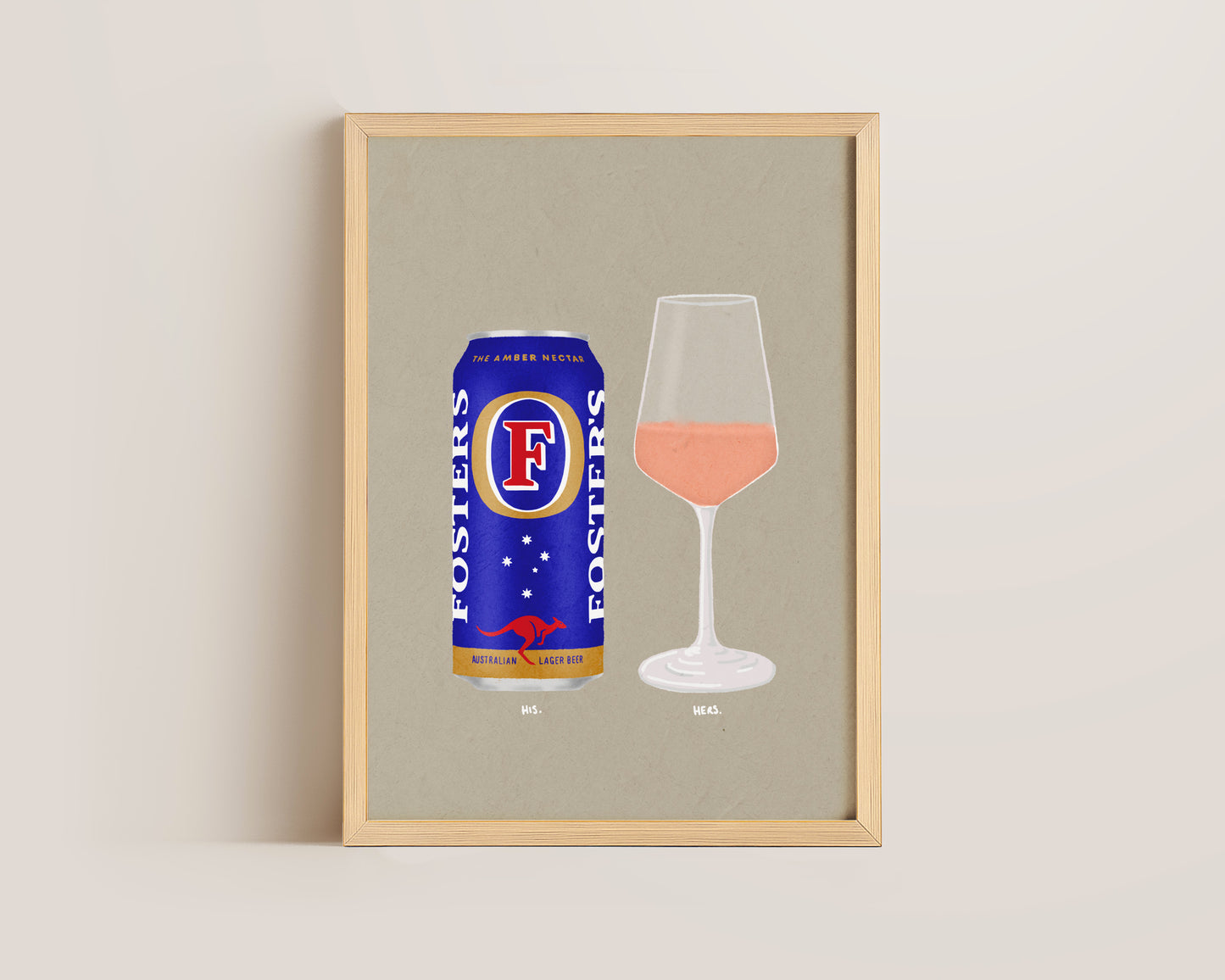 Fosters Can & Rose Print