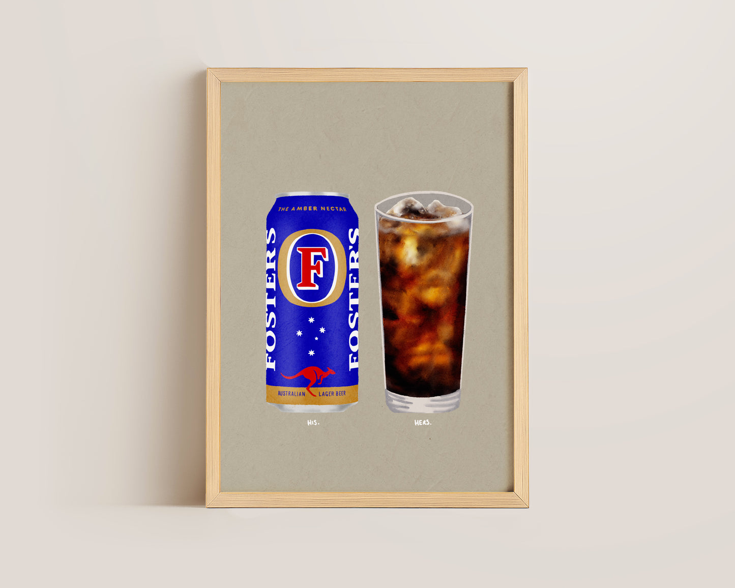 Fosters Can & JD Coke Print