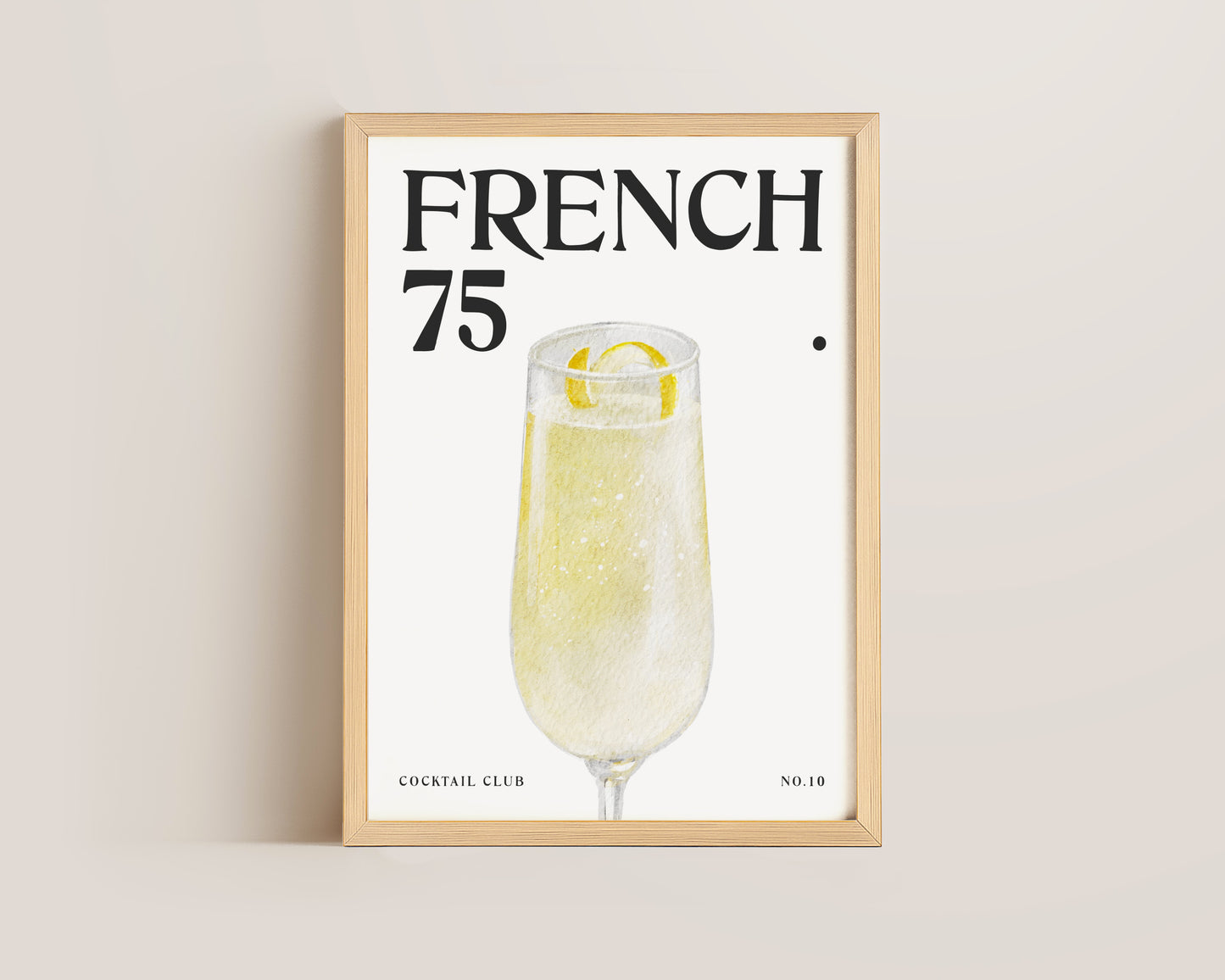 French 75 Cocktail Print