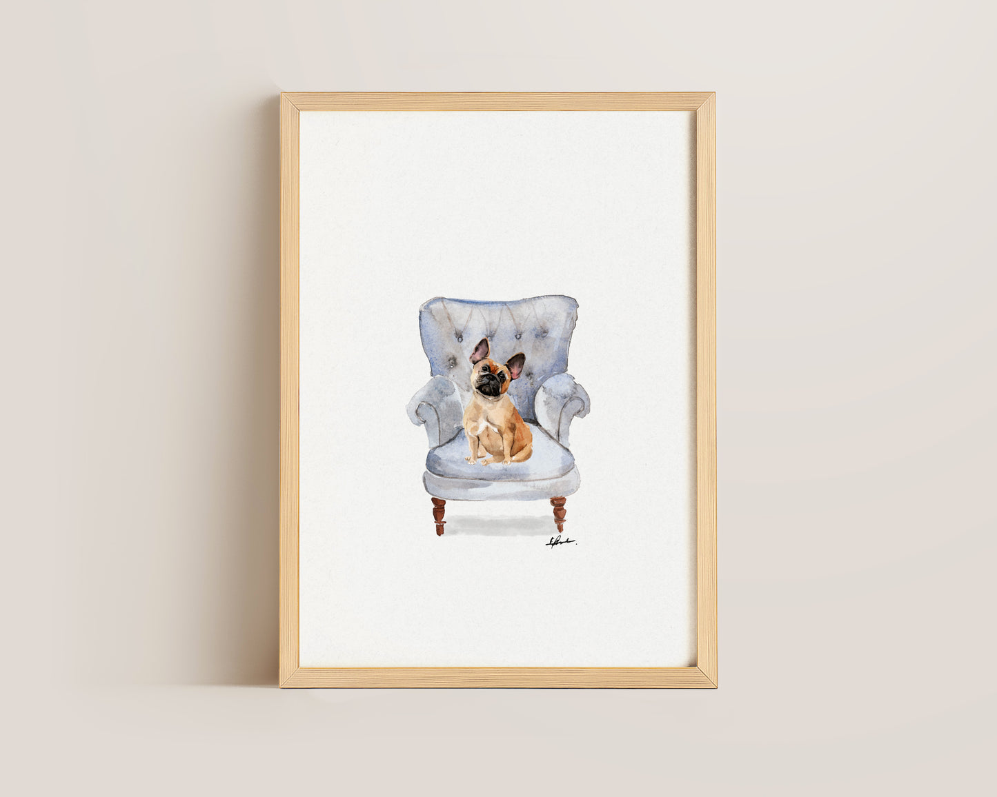 French Bulldog in Chair Print