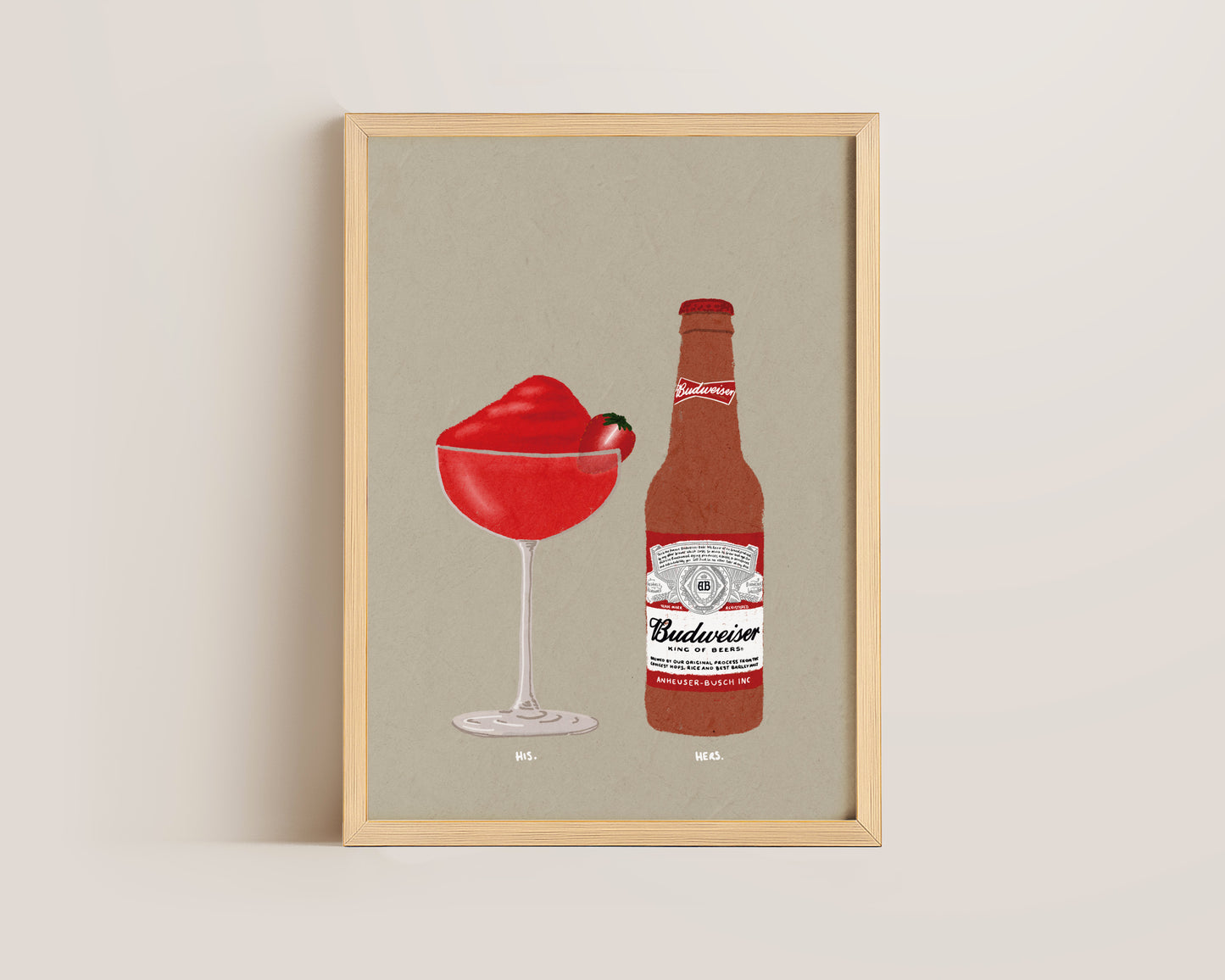 Frozen Strawberry Daiquiri & Budweiser Print