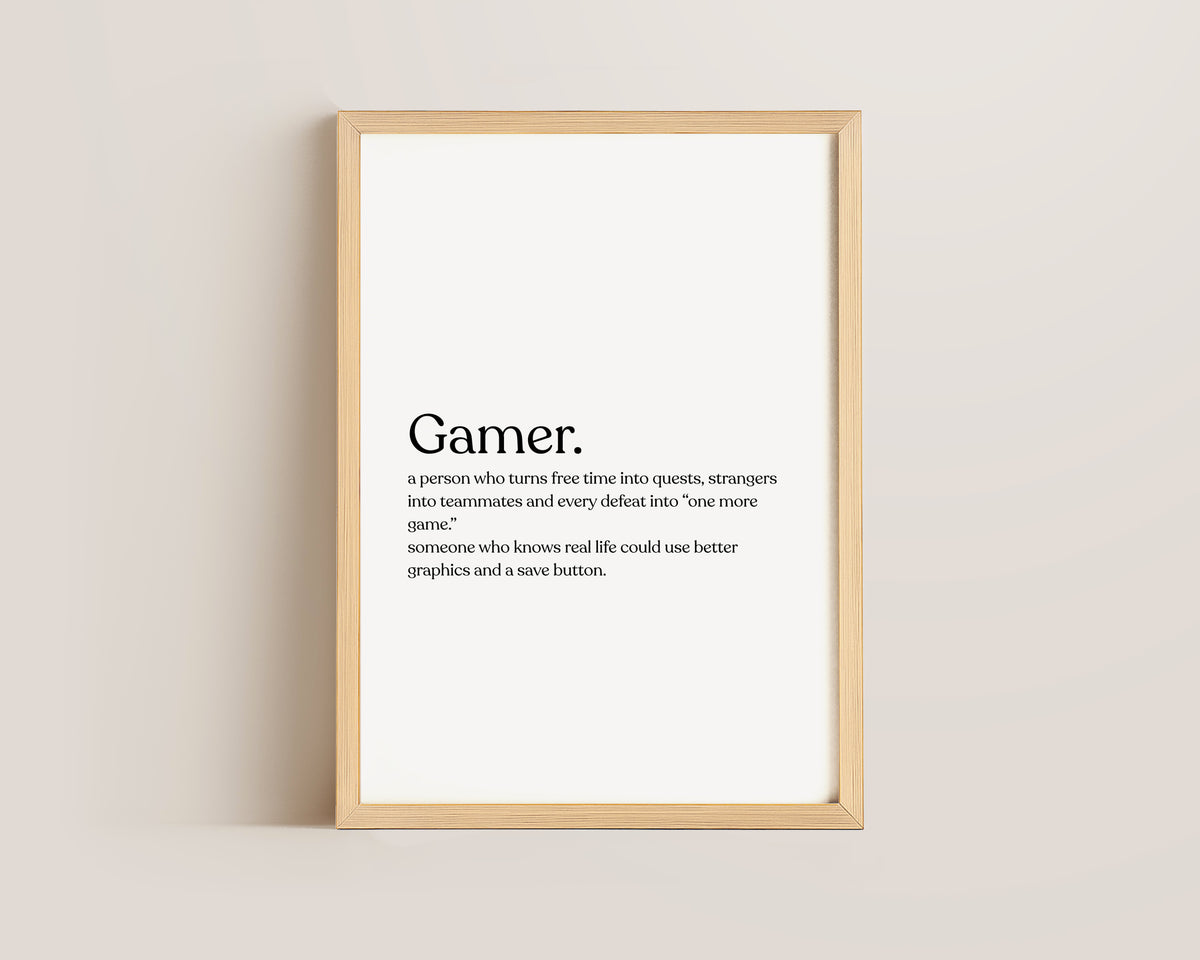Gamer Definition Print