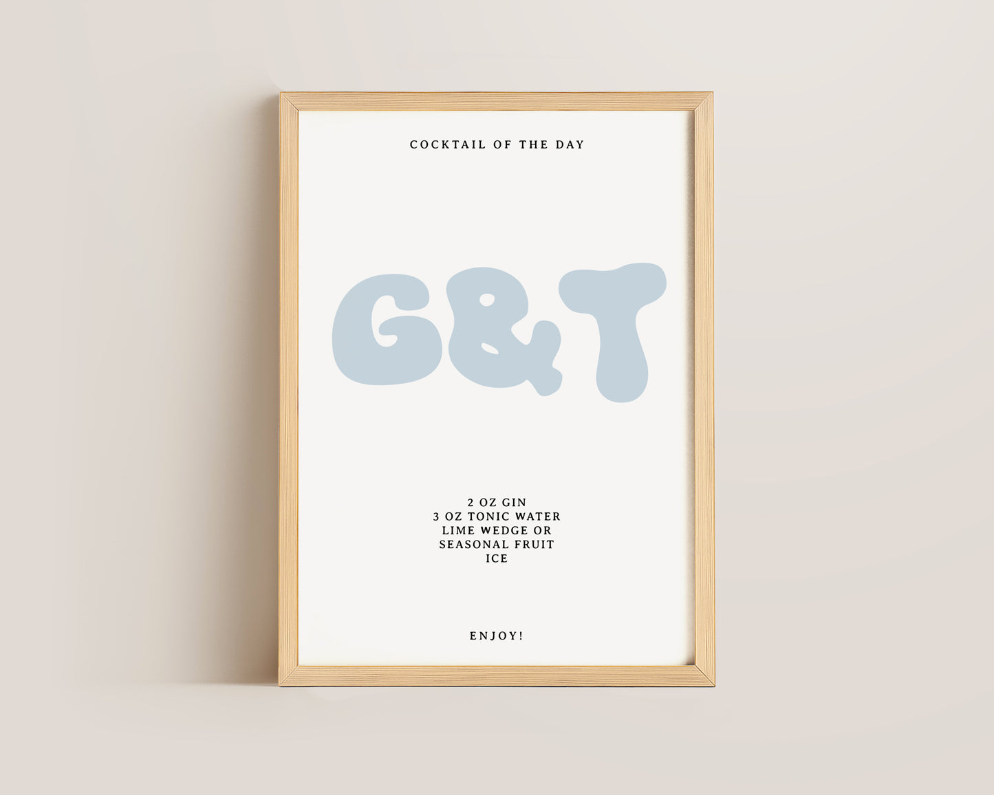 Gin & Tonic Recipe Print