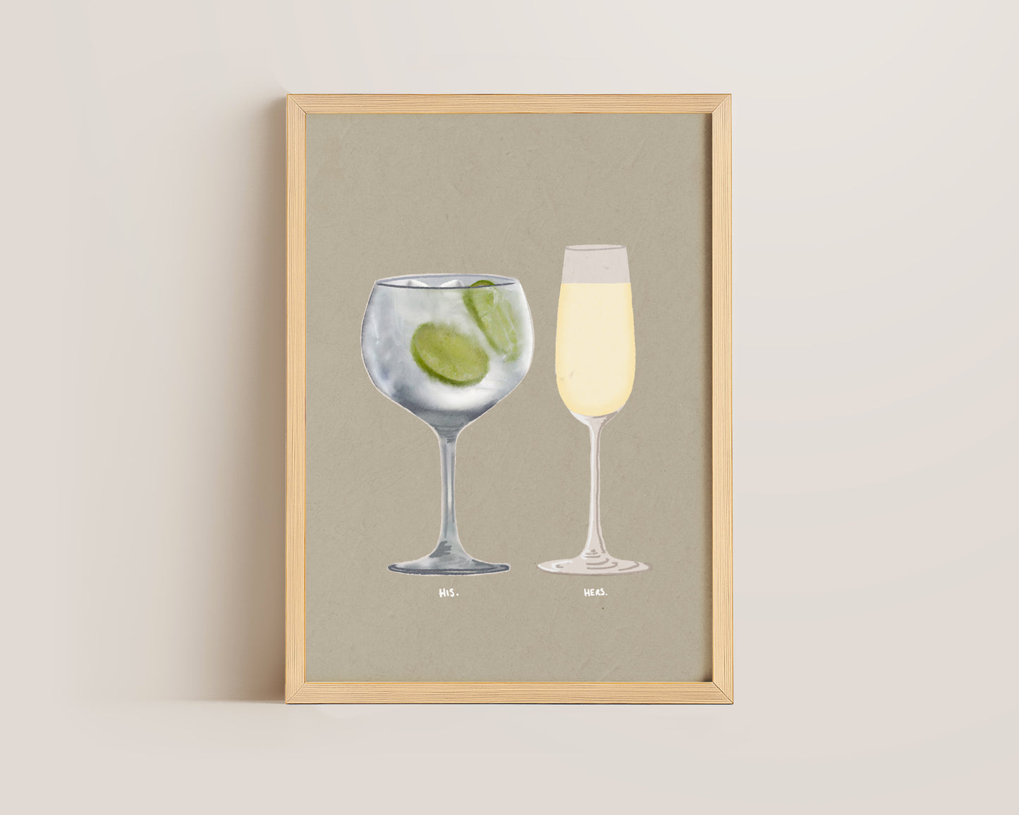 Gin & Tonic & Prosecco Glass Print