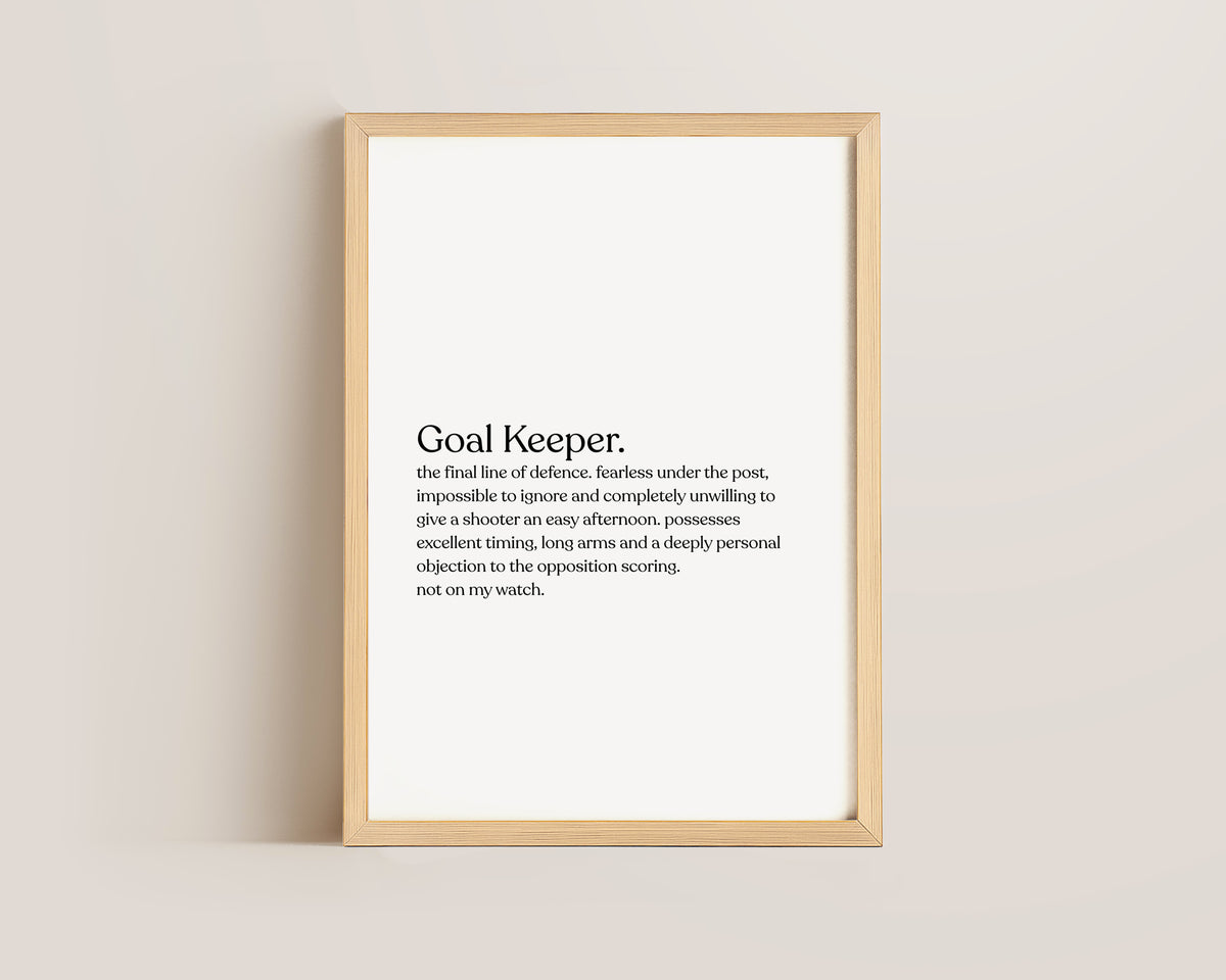 Goal Keeper Definition Print