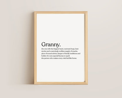 Granny Definition Print