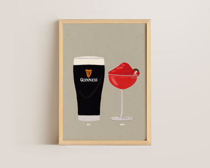 Guinness & Frozen Strawberry Daiquiri Print