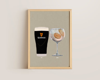 Guinness & Orange Gin Print