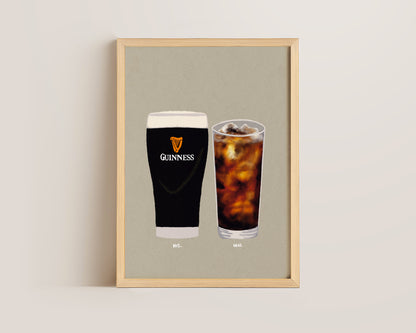 Guinness & Rum Coke Print