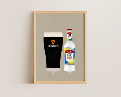 Guinness & Smirnoff Ice Print