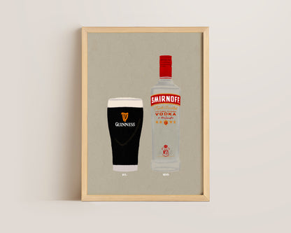 Guinness & Smirnoff Vodka Print