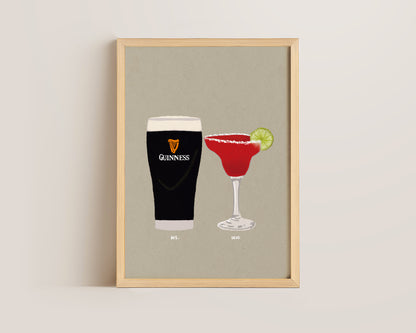 Guinness & Strawberry Margarita Print