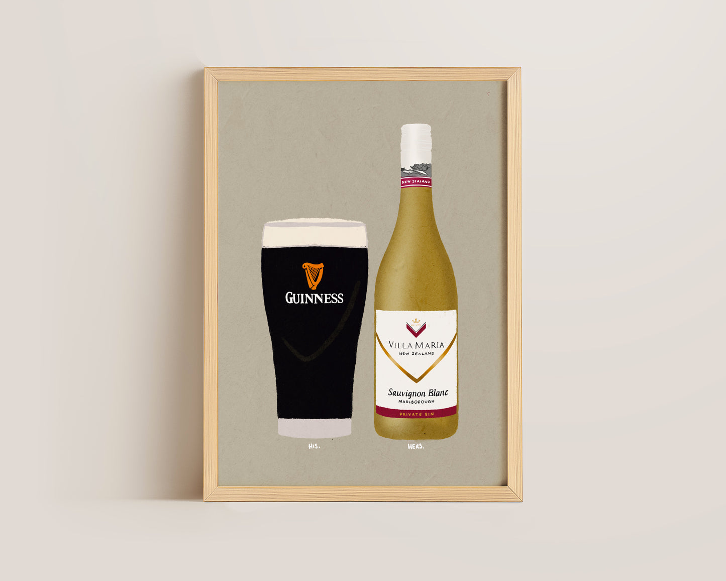 Guinness & Villa Maria Sauvignon Print