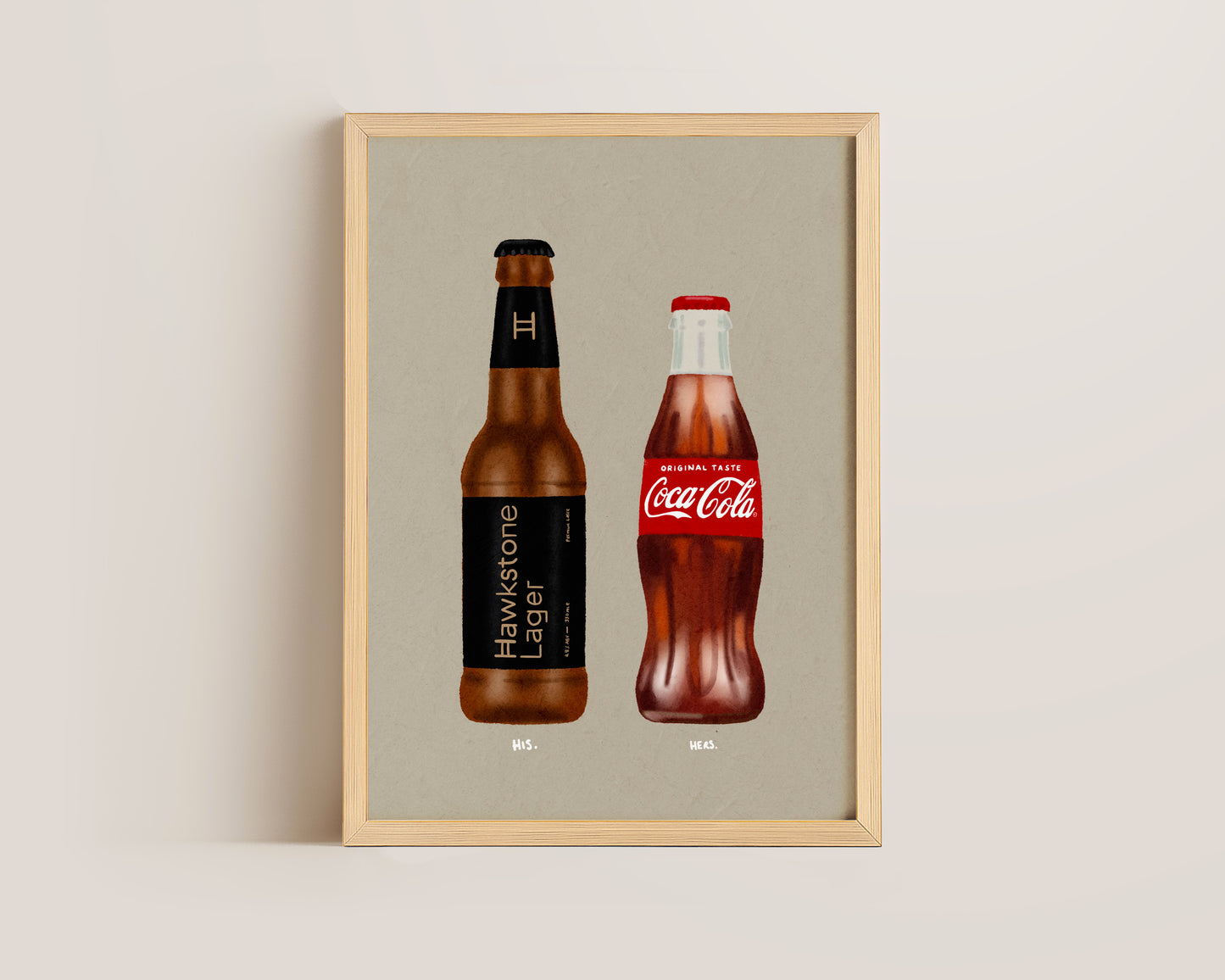 Hawkstone Lager & Coke Bottle Print