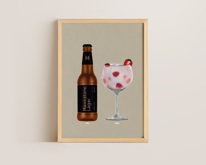 Hawkstone Lager & Pink Gin Print