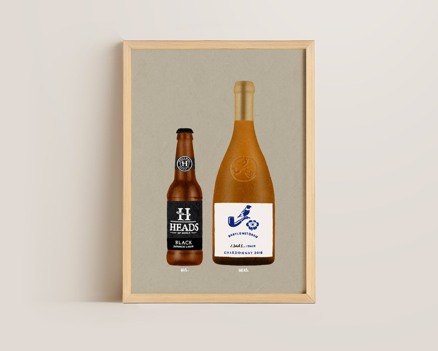 Heads Japanese Black Lager & Babylonstoren Chardonnay Print