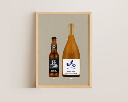 Heads Japanese Black Lager & Babylonstoren Chardonnay Print