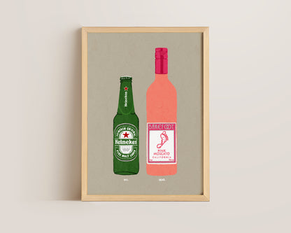 Heineken & Pink Moscato Print