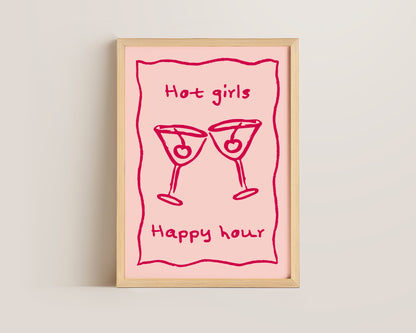 Hot Girls Happy Hour Print