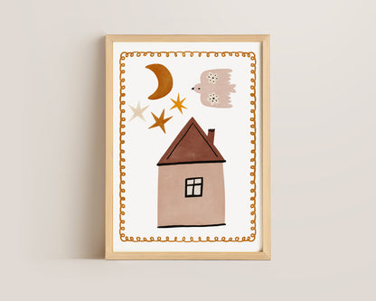 Stars & Moon Print