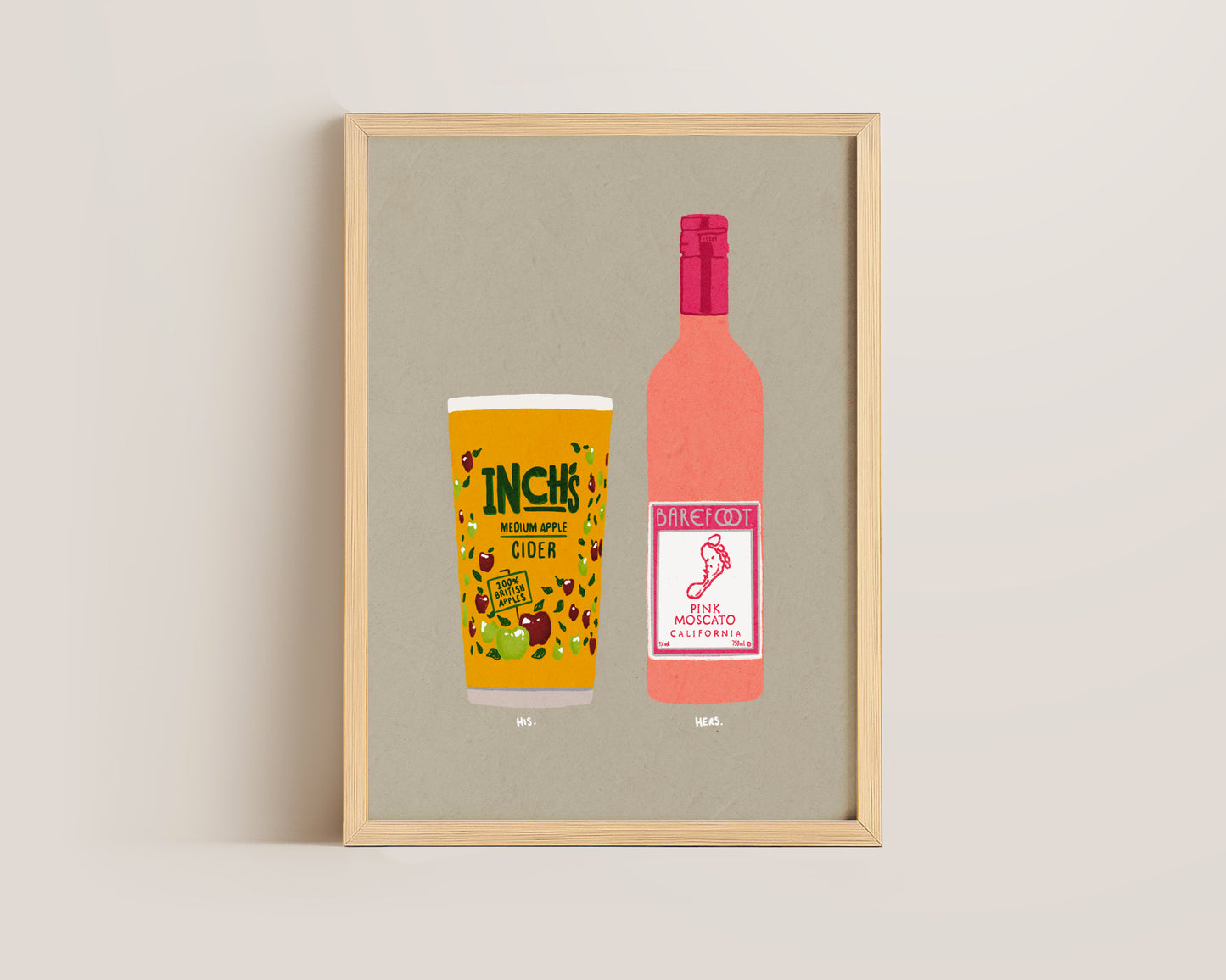Inch's & Pink Moscato Print