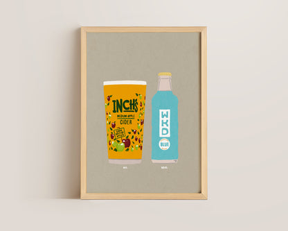 Inch's & Blue WKD Print