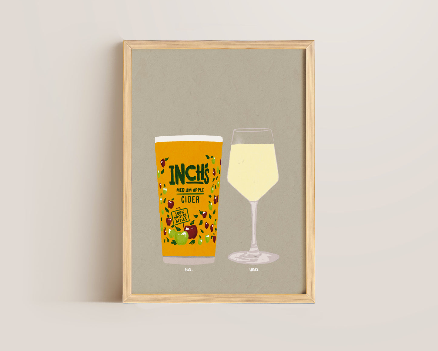 Inch's & White Wine Print