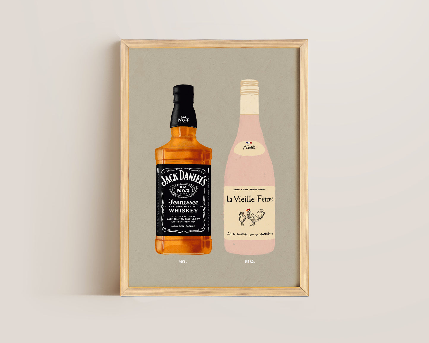 Jack Daniel's & Chicken Wine Print