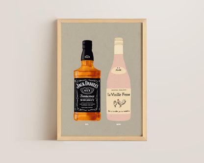 Jack Daniel's & Chicken Wine Print
