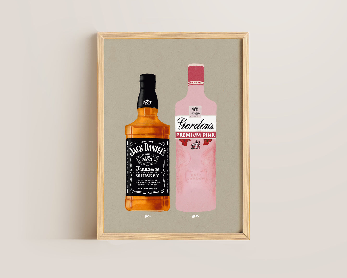 Jack Daniel's & Gordon's Pink Gin Print