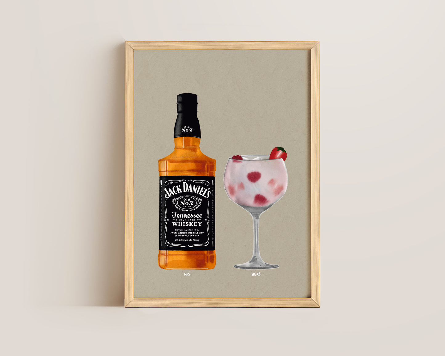 Jack Daniel's & Pink Gin Print