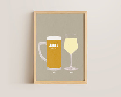 Jubel & White Wine Print