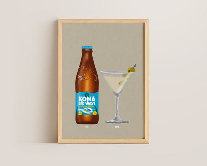 Kona Big Wave & Dirty Martini Print