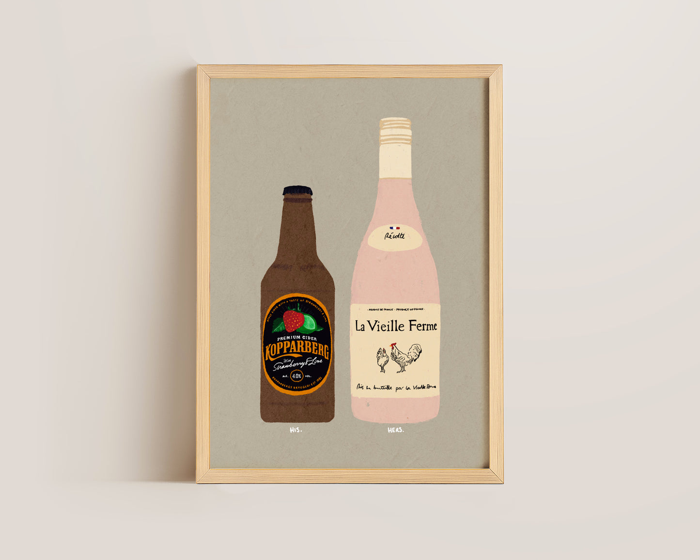 Strawberry Lime Kopparberg & Chicken Wine Print