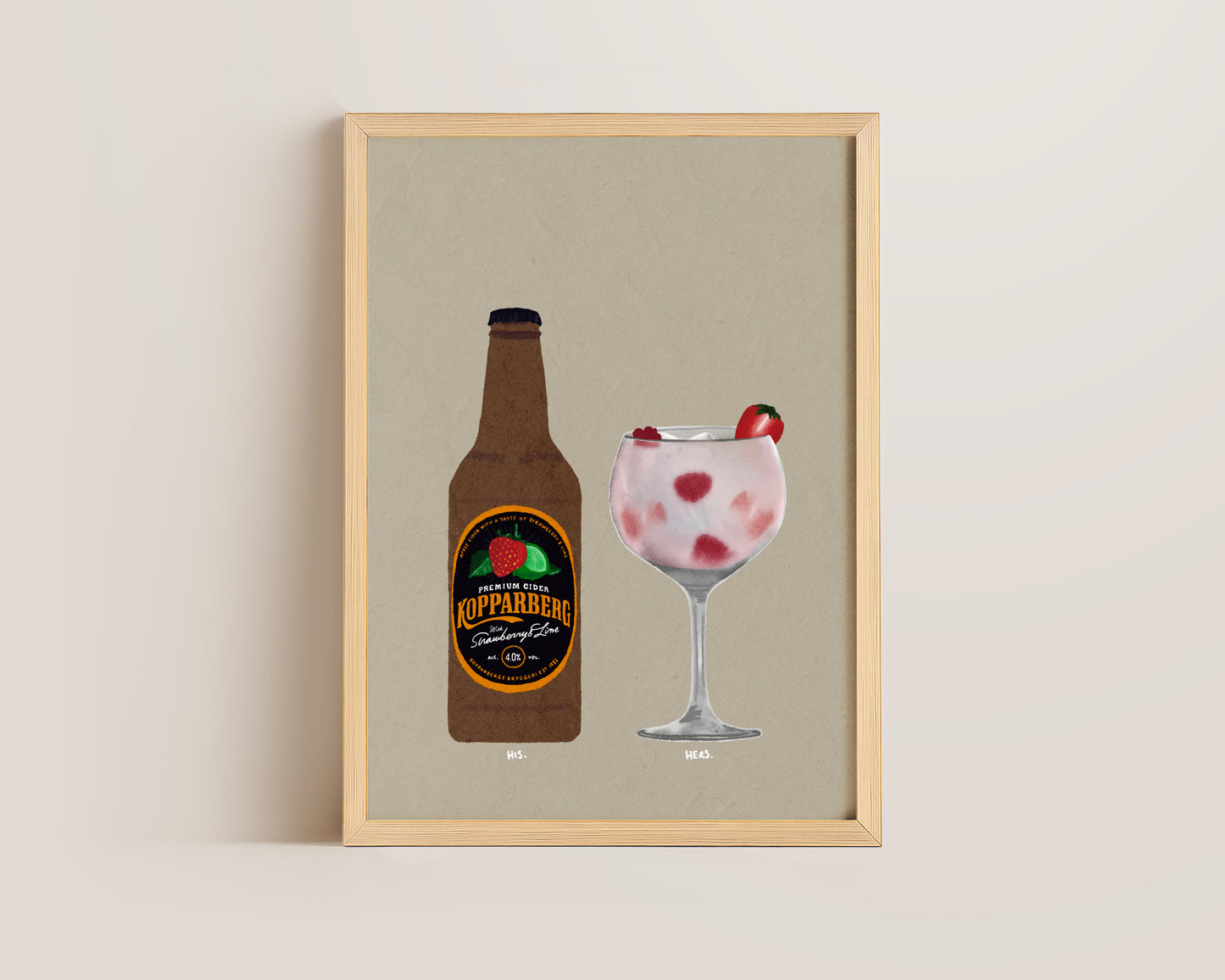 Strawberry Lime Kopparberg & Pink Gin And Tonic Print
