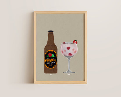 Strawberry Lime Kopparberg & Pink Gin And Tonic Print