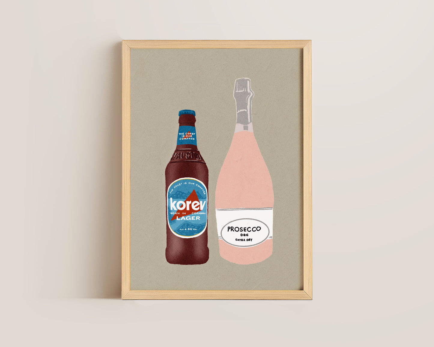 Korev Beer & Pink Prosecco Print