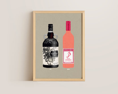 Kraken & Pink Moscato Print