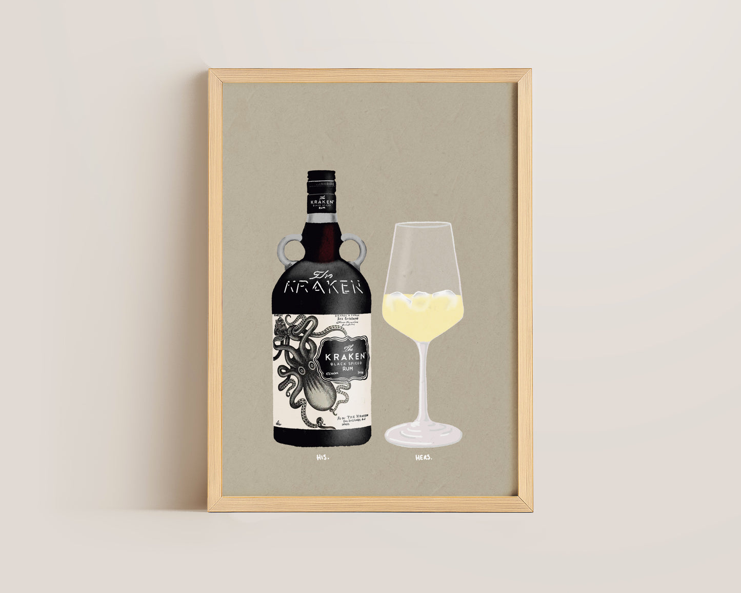 Kraken & White Wine Print