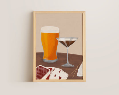 Lager & Espresso Martini Date Night Print