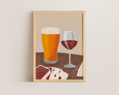 Lager & Red Wine Date Night Print