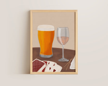 Lager & Rose Wine Date Night Print
