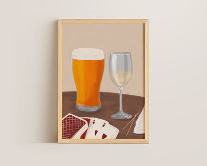 Lager & White Wine Date Night Print