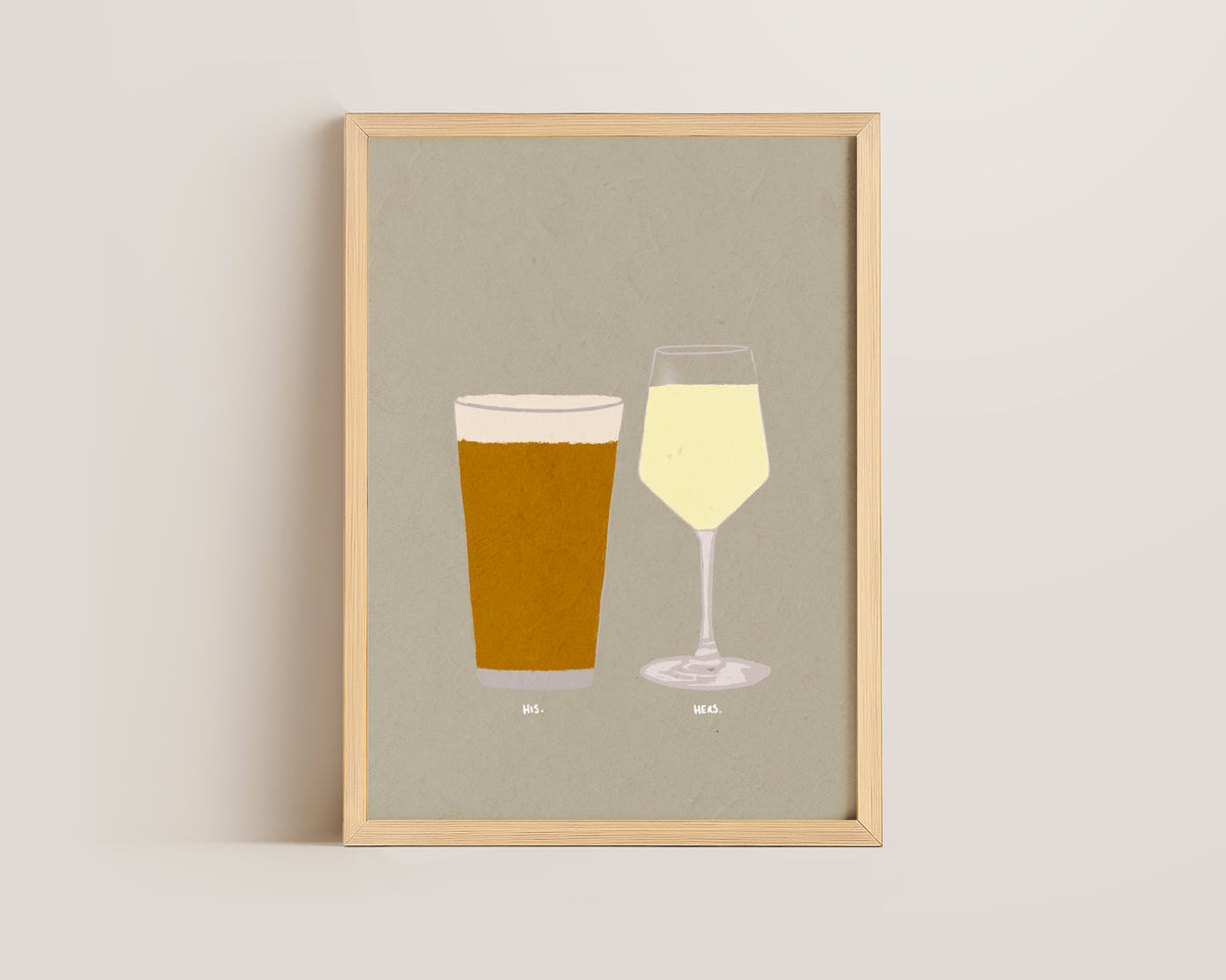 Lager & White Wine Print