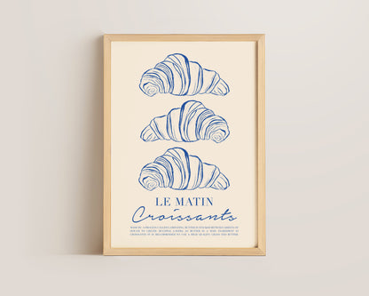 Le Matin Croissant In Blue Print